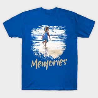 Memories - Little girl playing on the beach T-Shirt